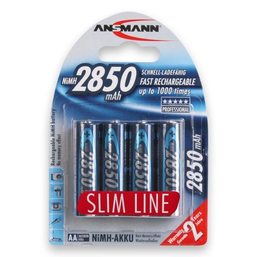 SlimLine NiMH Rechargeable Battery 2850mAh - AA (4-Pack)