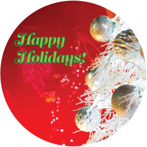 Happy Holidays Silver and Gold Tree