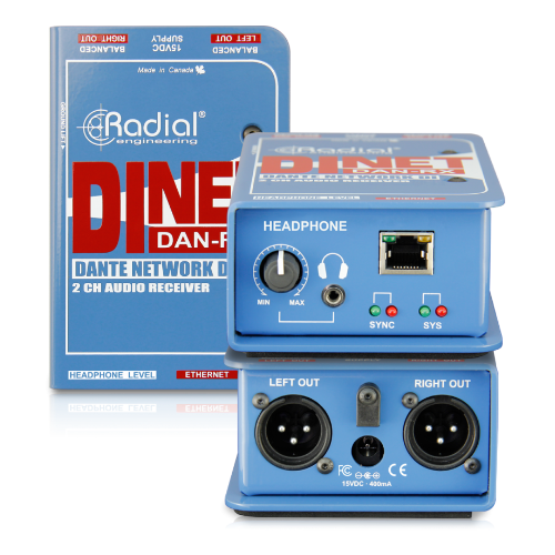 DiNET DAN-RX - 2-Channel Dante Network Receiver