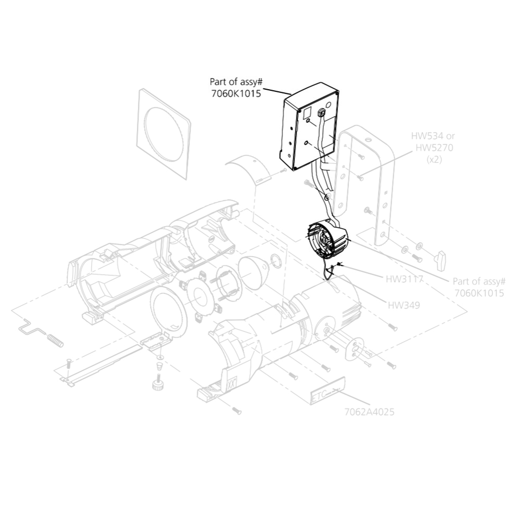 120V AC, 150W Source Four And Jr HID Burner Assembly Kit, No Conn