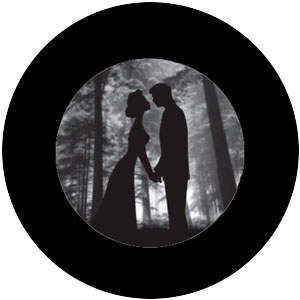 Kiss Silhouette Under Tree Grayscale
