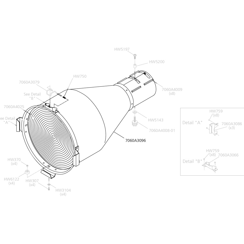 10° Lens Tube Assembly, Empty