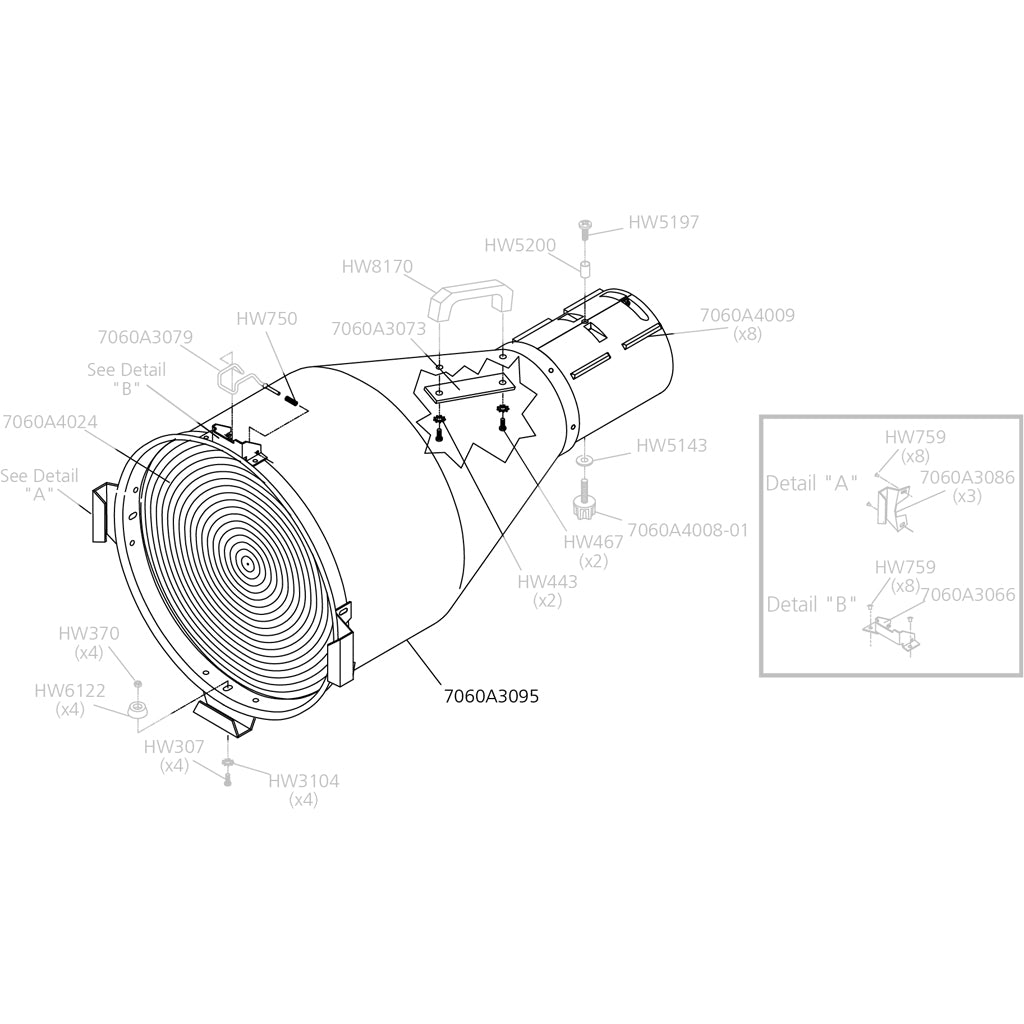 5° Lens Tube Assembly Empty