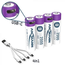 AA 2000 Lithium-ion Rechargeable Battery with USB C Charging Cable