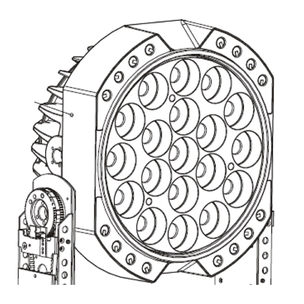 Head Bezel Assembly with Indigo Highlighters