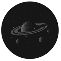 Halftone Saturn with Stars