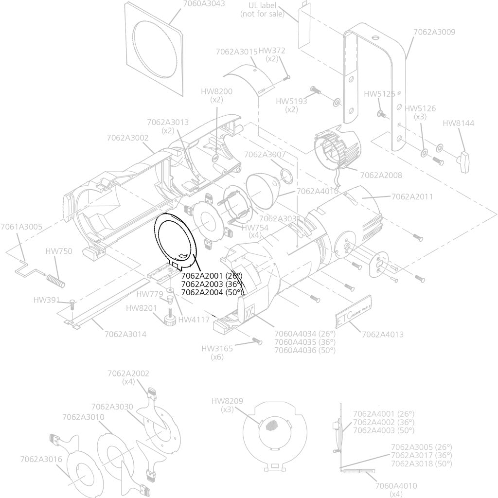 Source Four Jr 50° Lens Assembly