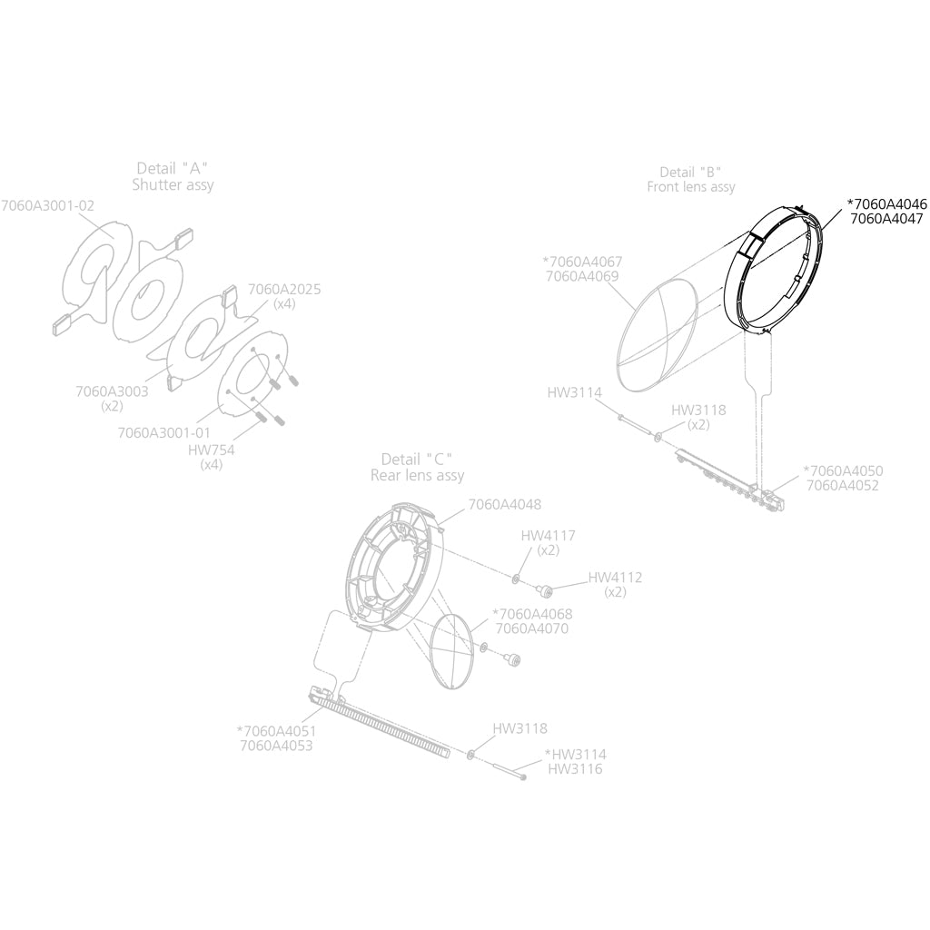 Front Lens Holder, 25-50º
