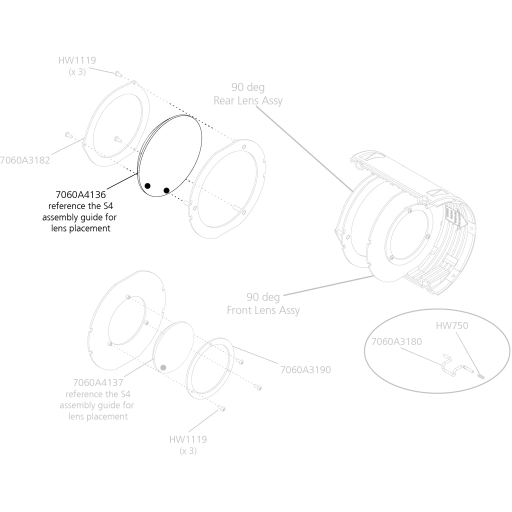Rear Lens, 90°
